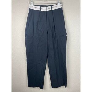 BREATHE Cargo Pants Womens Medium‎ Blue Wool Blend Casual Comfort Made in Korea